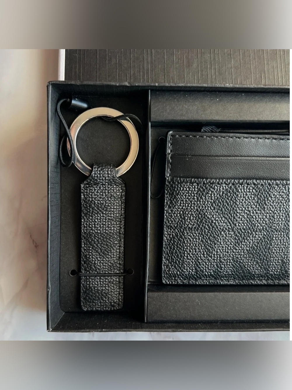 NIB Michael Kors Men's Set Card Case Slim Wallet Key Ring Keychain - Picture 2 of 6